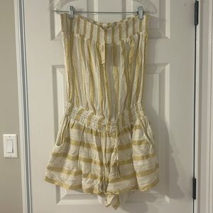 Ramy Brook White/Gold Slyvie Romper